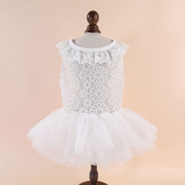 

pet cloth spring summer dog embroidered lace skirt teddy bear small princs