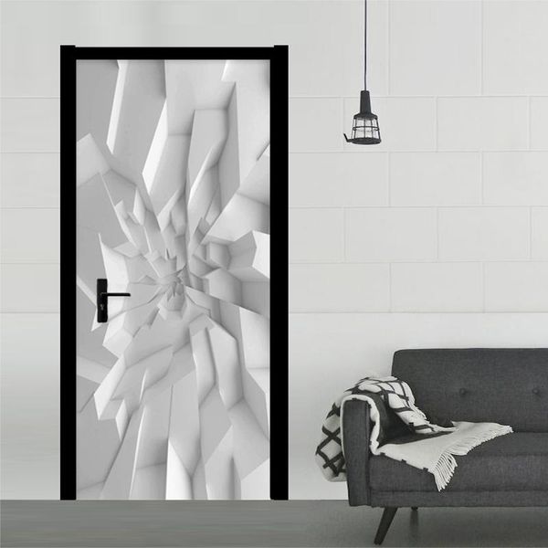 

wallpapers modern 3d stereo geometric wallpaper abstract art door sticker living room bedroom creative diy home poster pvc waterproof decal