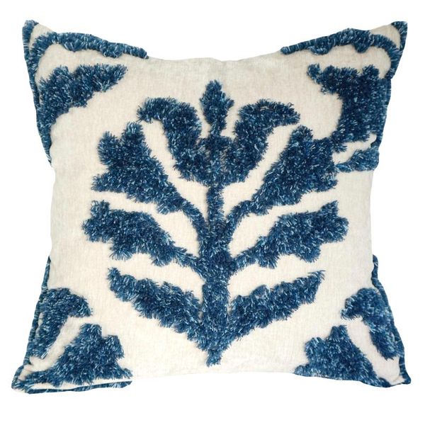 

cushion/decorative pillow ivory boho textured cover blue cushion