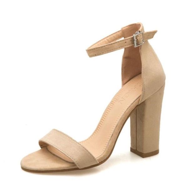 

dress shoes 2021 summer women square heel sandals high heels buckle strap woman sandal for girls plus size, Black