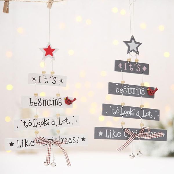 

christmas decorations tree ornament patterned hanging accessories supplies wooden pendant white grey m845#
