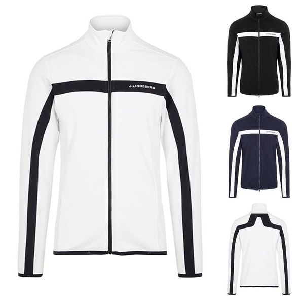 

men's jackets spring autumn golf sports windbreaker jacket stand collar fashion stitching windproof outdoor clothing, Black;brown
