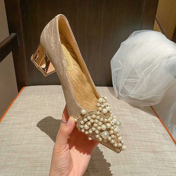 

women's sandals 5118-62 pointed heel's thick heels 2022 french high sense xiuhe wedding drs annual meeting single shoes, Black