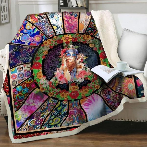 

blankets gorgeous flower 3d printed plush fleece blanket fashion quilts bedding home office washable kids girls gift sherpa