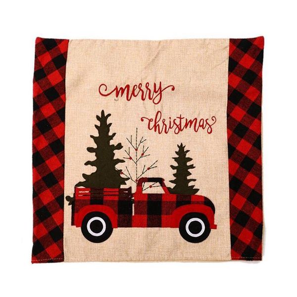 

christmas chair back cover fashion plaid car tree creative decoration covers