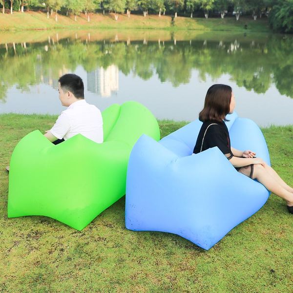 

drop camping mat fast inflatable lazy bag sofa sleeping air equipment beach bed chair nylon lounger outdoor pads