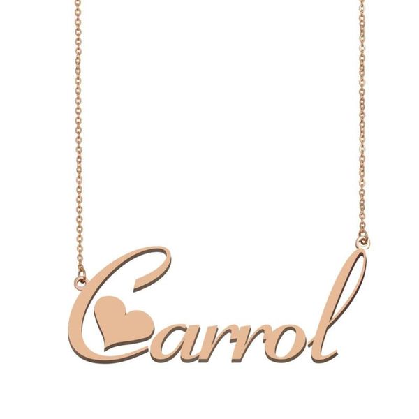 

pendant necklaces carrol name necklace, custom necklace for women girls friends birthday wedding christmas mother days gift, Silver