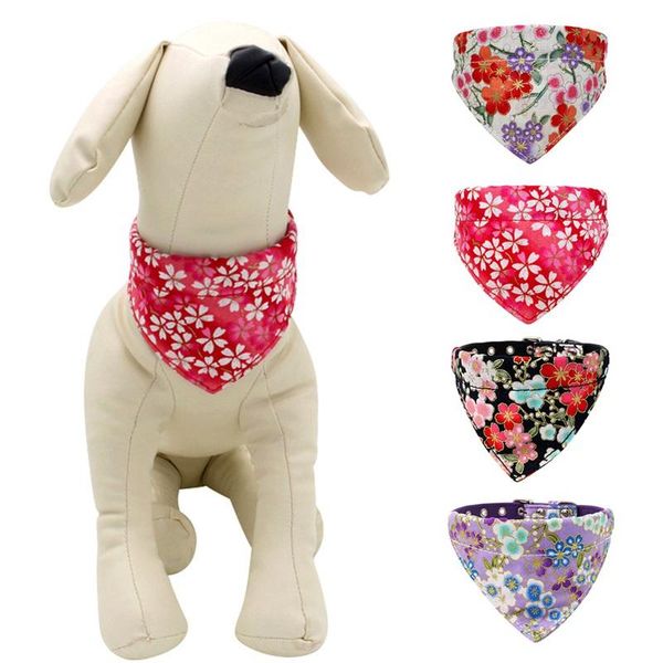 

dog apparel adjustable bandana leather printed soft collar for cat scarf chihuahua puppy pet neckerchief