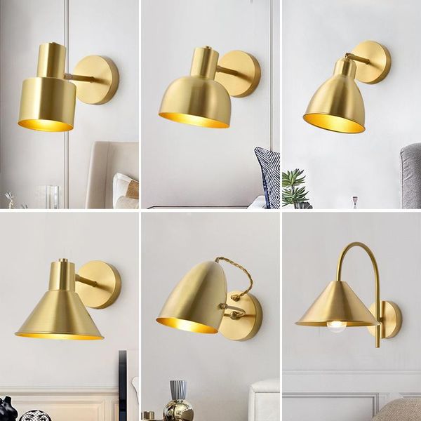

bedside wall lamp modern minimalist creative living room bedroom corridor el guest internet celebrity copper