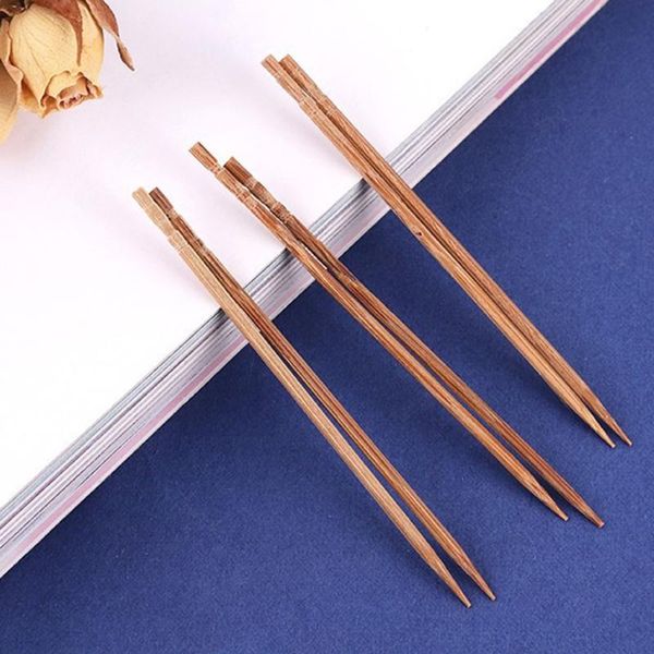

800pcs disposable carbonized bamboo wooden toothpicks single-head pointed cocktail picks with dispenser fruit skewers teeth h55a flatware