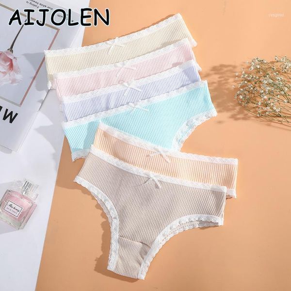 

cotton threaded bowknot panties pure color lace trim cute thong and g-string light ladies underwear1, Black;pink