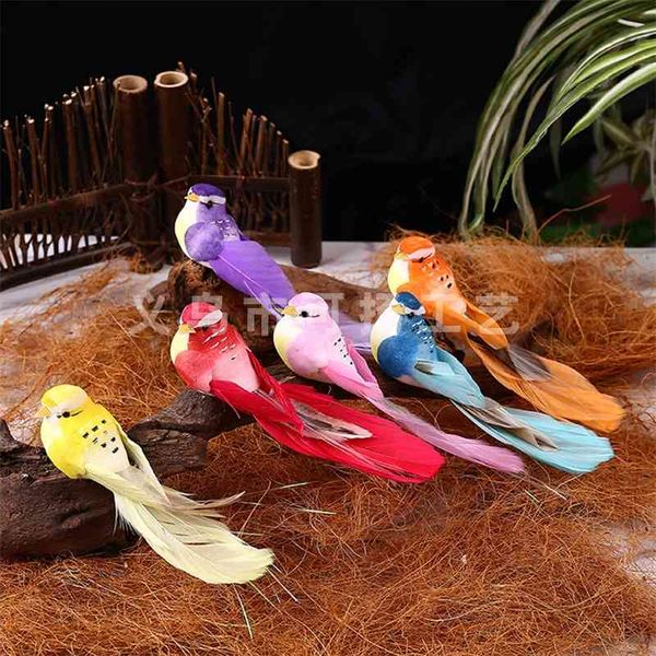 

simulated feather canary garden decoration mall pgraphy bird props crafts gardening ornaments