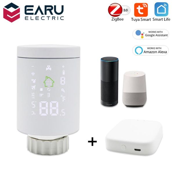 

smart home control tuya zigbee 3.0 radiator actuator programmable thermostatic valve temperature controller timer google alexa
