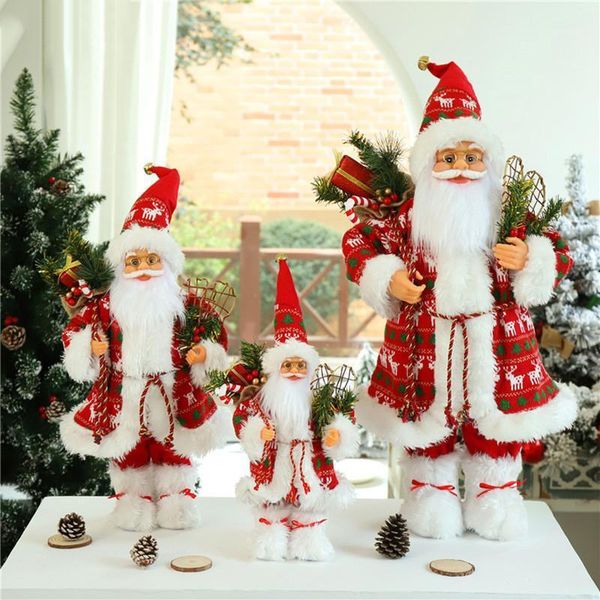 

christmas decorations santa claus doll 2022 merry home shop window desornaments navidad natal kids year gifts plush toys