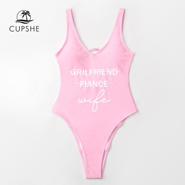 

bride print solid pink white one-piece swimsuit for women v-neck 2021 wedding party bathing suit swimwear bodysuit suits