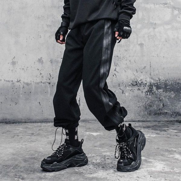 

men's pants man streetwear harajuku cargo sweatpants punk techwear tactical joggers men casual loose trousers dark black