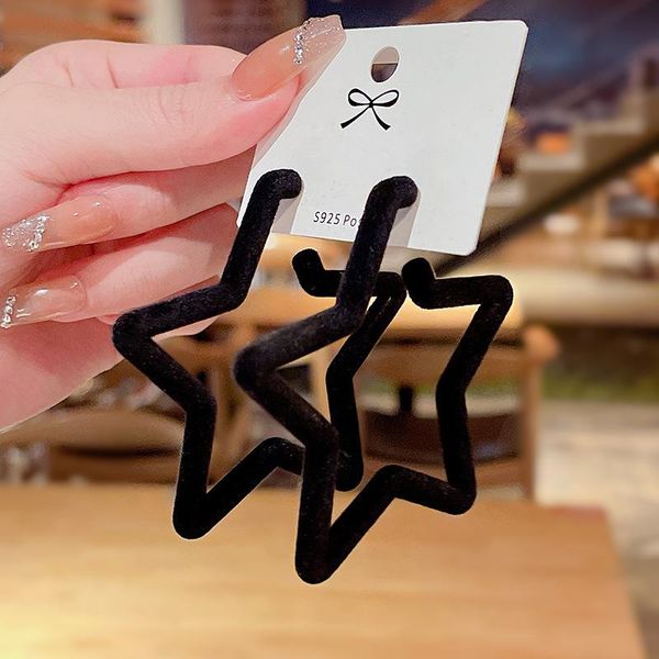 

stud vintage black alloy star shape dangle earrings price jewelry gift for women trendy, Golden;silver