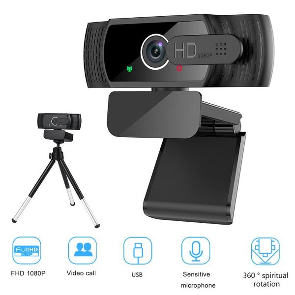 

webcams hd 1080p webcam with microphone tripod auto focus video record for pc gamer streaming youtube conference work