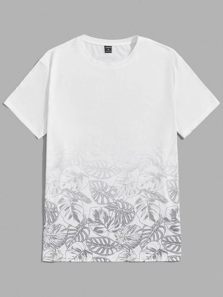 

men tropical print tee a65v#, White;black