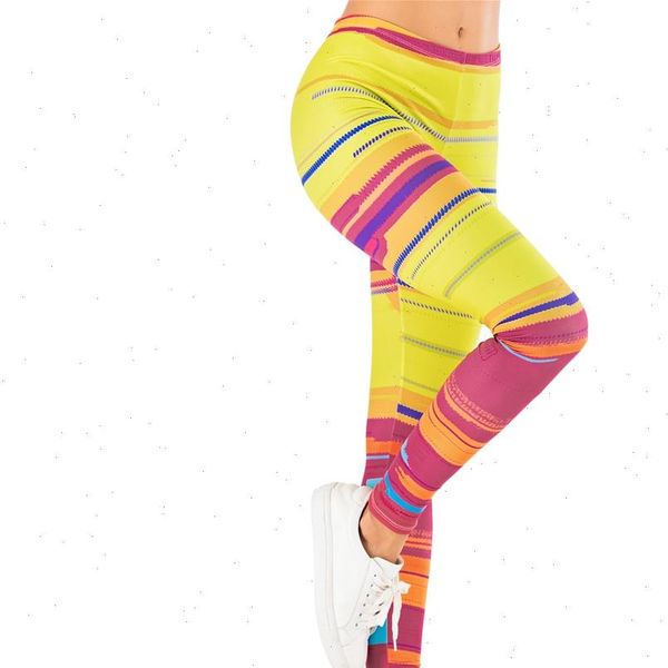 

fashion colorful stripe women legging printing fitness leggins slim legins soft and stretchy leggings woman pants, Black