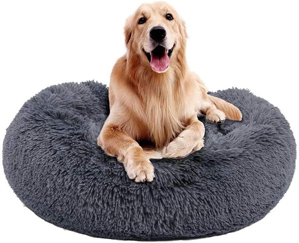 

kennels & pens vip link dog long plush dounts beds calming bed hondenmand pet kennel super soft fluffy comfortable for large cat house