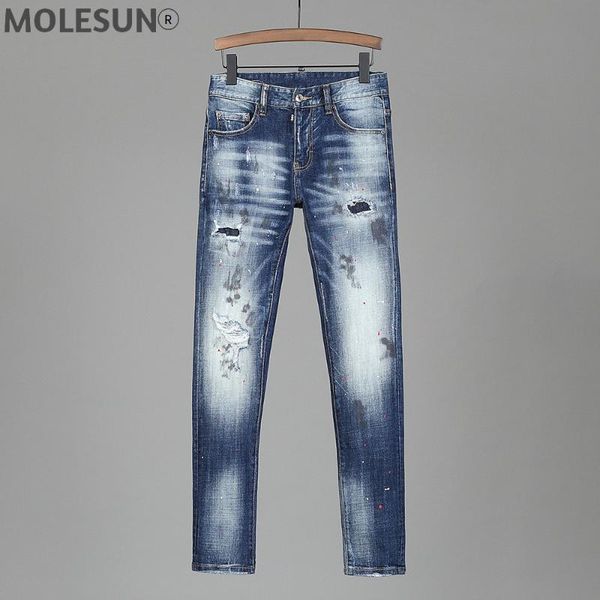 

men's jeans european nightclub style brand blue mens stretch men denim trousers patchwork slim pencil pants for 239