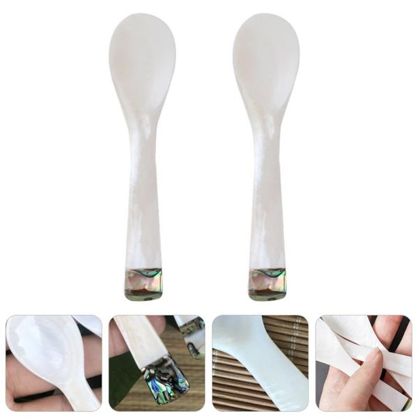 

spoons 2pcs delicate shell scoop ice cream chic coffee spoon cake