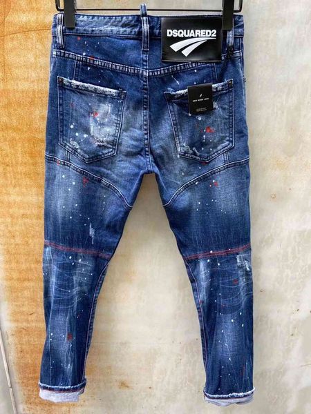 

men's jeans brand of fashionable european and american casual ,high-grade washing, pure hand grinding, quality optimization lt120-, Blue
