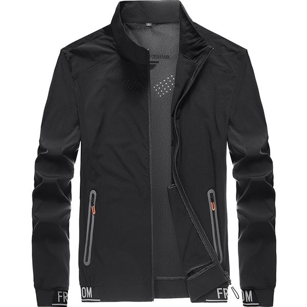 

ice silk summer thin breathable anti ultraviolet sunscreen clothes outdoor leisure elastic men's coat, Black