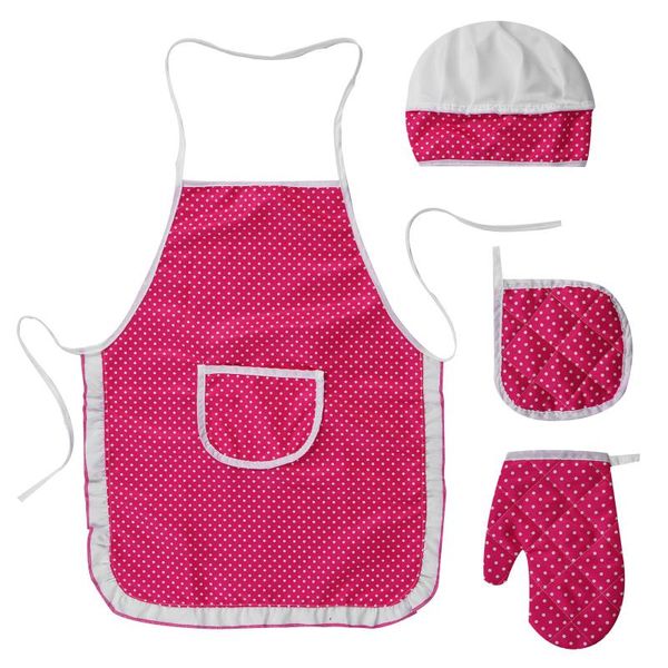 

children's chef apron cooking baking kitchen girl role playing play toys for halloween masquerade hat gloves clothes aprons