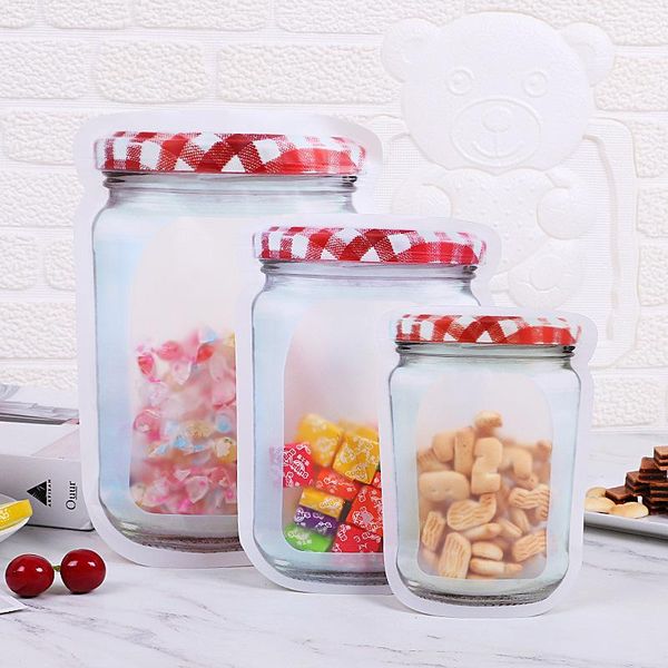 

mason bottle shaped self-sealing bag bone storage bags