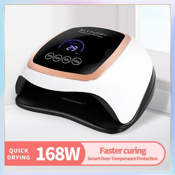 

nail dryers dryer 168w uv led lamp for curing all gel polishing manicure tool with auto sensor lcd display 4 mode drying
