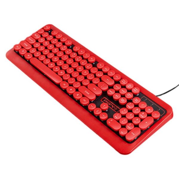 

computer keyboard, wired waterproof and durable gaming keyboard with round keycap for home keyboards