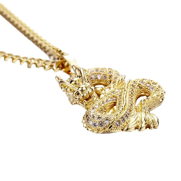 

zircon inlaid china dragon pendant choker hip-hop male necklace (golden) necklaces, Silver