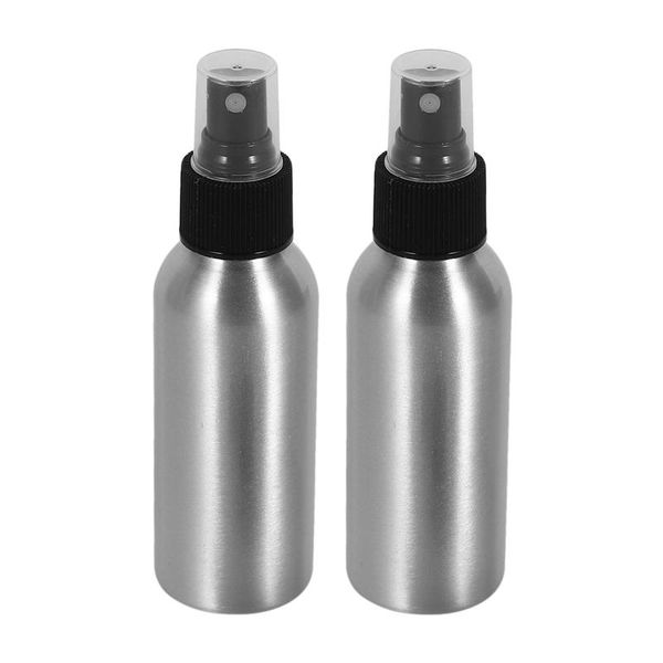 

storage bottles & jars 2pcs 100ml aluminum mist spray refillable empty bottle perfume atomizer silver