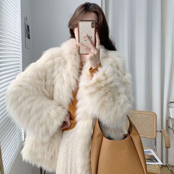

women's fur & faux [ewq] korea jacket parka winter clothing women fashion lapel overcoat thick warm female plush coat 2021 16e4160, Black