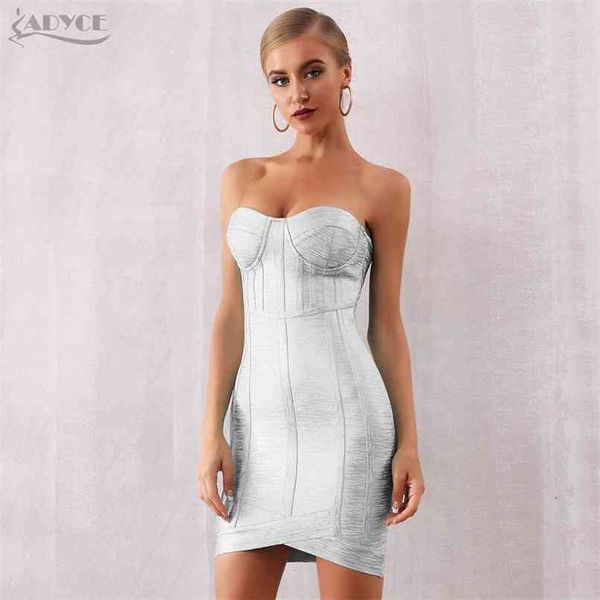 

bodycon bandage dress women vestidos summer strapless sky blue club runway celebrity evening party es 210507, Black;gray