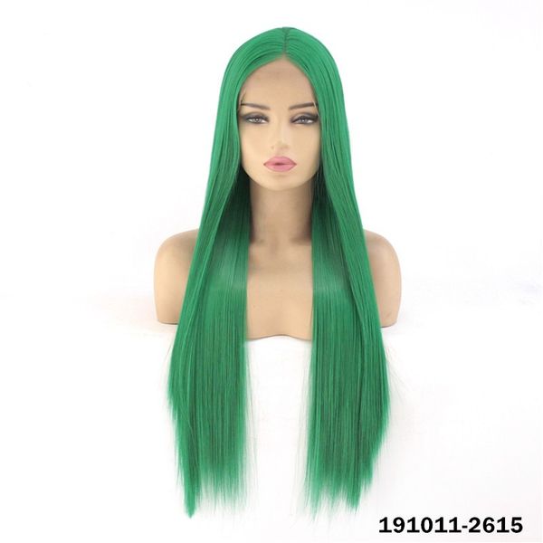 

synthetic lacefrontal wig simulation human hair lace front wigs 12~26 inches silky straight perruques de cheveux humains 191011-2615, Black;brown