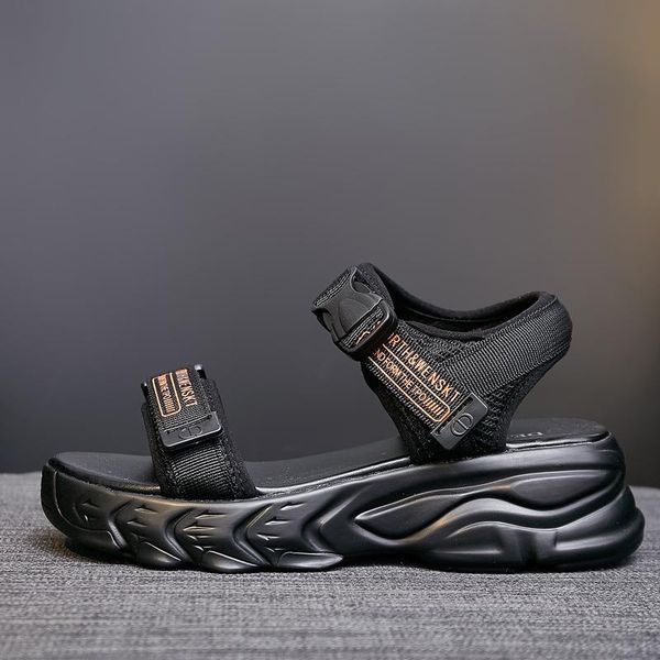 

women's shoes sports-style old net red sandals wedge heel thick soft bottom platform increased casual, Black