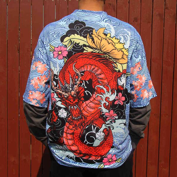 

t shirt summer breathable thin hip hop t print japanese dragon tshirt streetwear tee shirt homme, White;black
