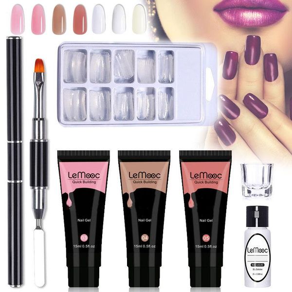 

nail gel crystal extension kit all-in-one poly art starter for women 0.5 oz nails accesorios, Red;pink