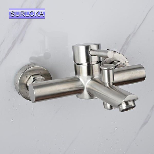 

shower faucet polished chrome finish valve wall mounted bathroom bathtub faucets dual hole single cold/ mixering taps sets