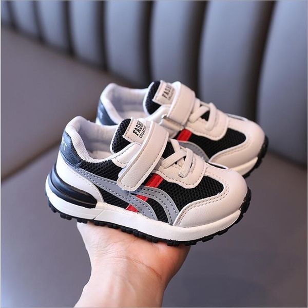 

size:21-36 spring kids baby shoes soft non-slip infant first walkers mesh breathable sneakers toddler for girl boy athletic & outdoor, Black