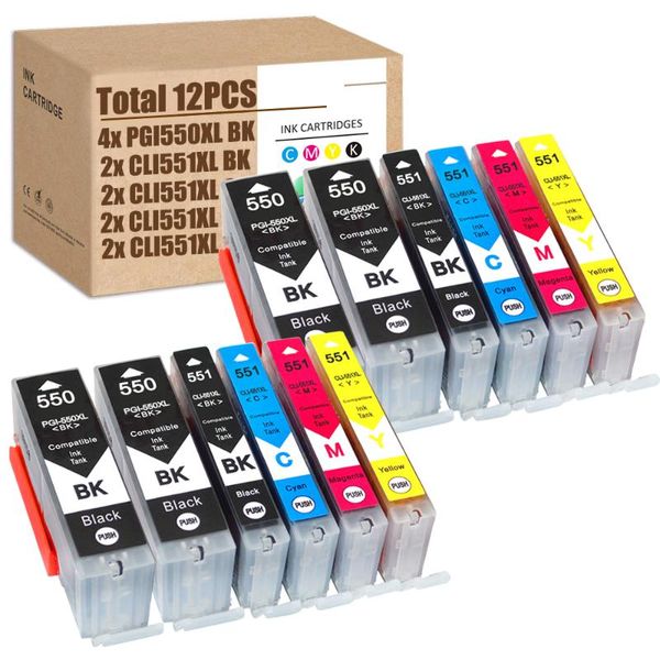 

pgi-550xl cli-551xl compatible for canon 550 551 pgi550 cli551 pixma mx925 ip7200 mg5650 mg6350 mg6650 mx725 mx920 mg5550 ink cartridges