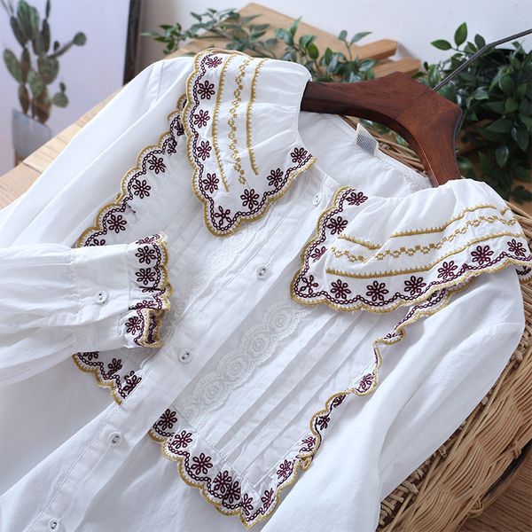 

women's blouses & shirts lamtrip boutique ukrain style square exotic embroidery cotton retro shirt blouse women zae0, White