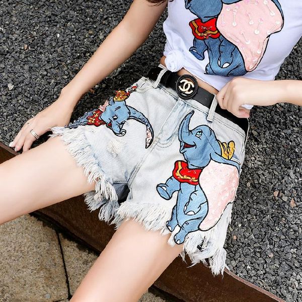 

women's jeans 2021 summer woman high waisted fringe wide leg women elephant, Blue