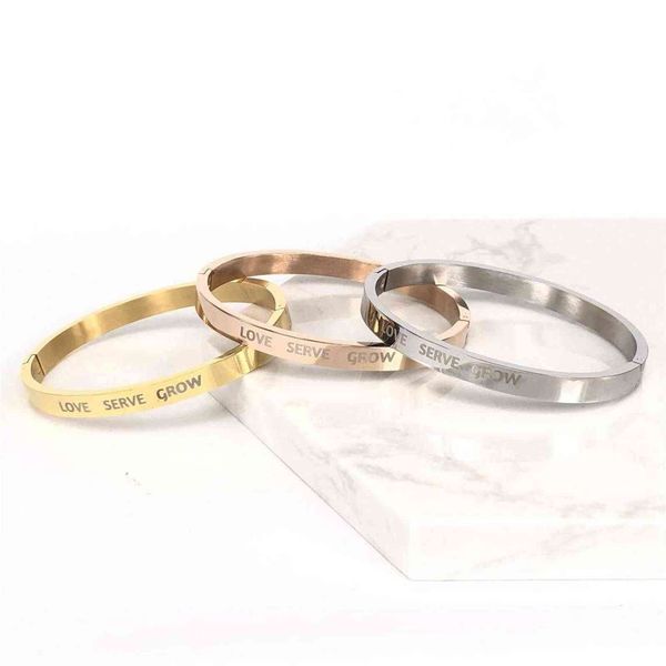 

6mm bangle personalized custom message bracelets motivational quote rose gold 3 colors laser engraved bracelet gift, Golden;silver