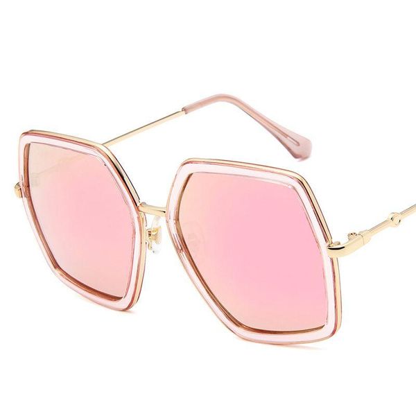 

sunglasses polygon women's large frame glasses fashion street shooting accessories men's pink yeglasses, White;black