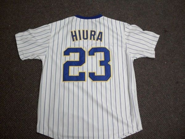 

custom keston hiura #23 sewn new jersey men women kids youth baseball jersey, Black