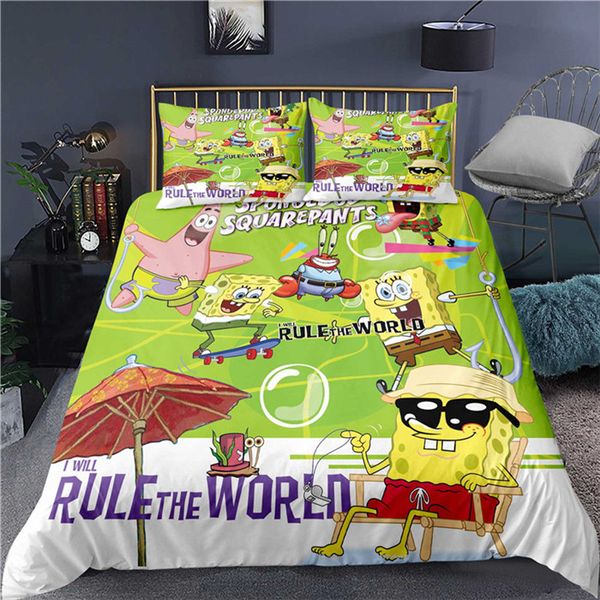 

selling cartoon cartoon spongebob 3d printing colorful bedding sets duvet cover-91